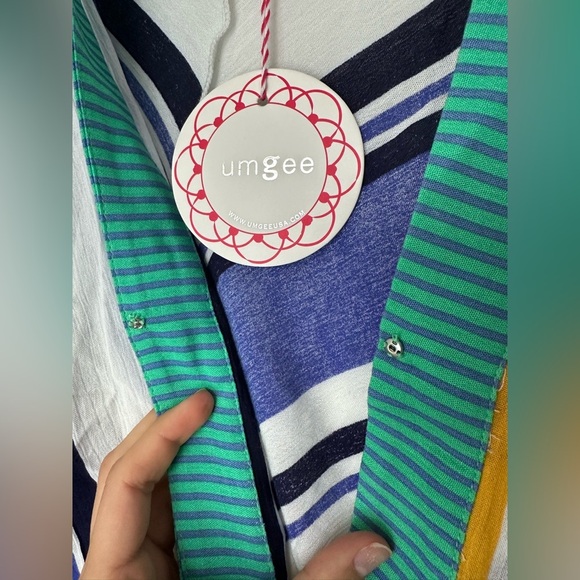 Umgee Striped Boho Blouse Size Small Top NWT - Picture 11 of 11